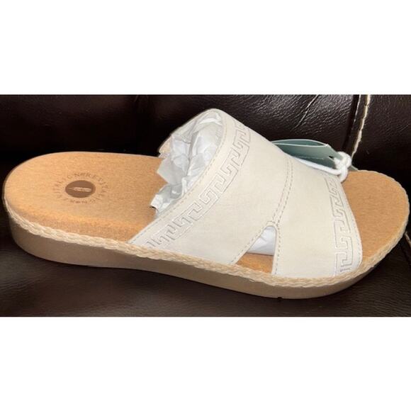 New Women's Waco Fiona Slide in Oatmeal Size 7.5 Suede Leather Greek Design - Picture 7 of 12